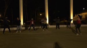 Troy University students learn salsa dancing as part of International Education Week.