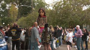 12-foot tall puppet, Little Amal, makes stop in Montgomery