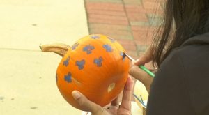 Students paint over 300 pumpkins during annual fall event
