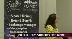Students look for part-time work during job fair