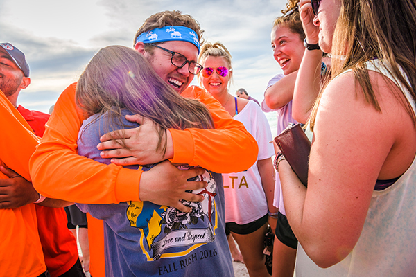 RMI alumnus Douglas Dick in his ATO days in 2017 at the completion of Walk Hard. (TROY photo)