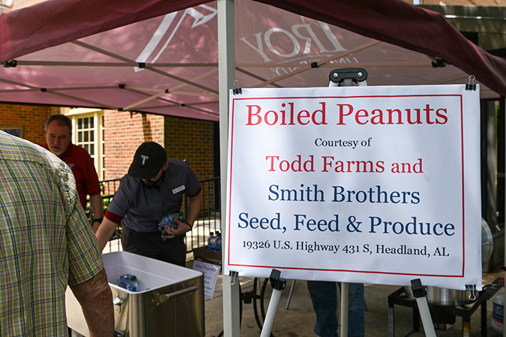 Boiled peanuts are offered to visitors. (Wiregrass Archives)