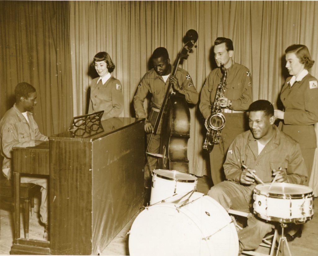 Carolyn Domingus, second from left, in Pusan, Korea. (Wiregrass Archives)