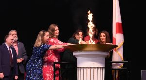 Students light the Odyssey flame during last year's Odyssey Convocation.