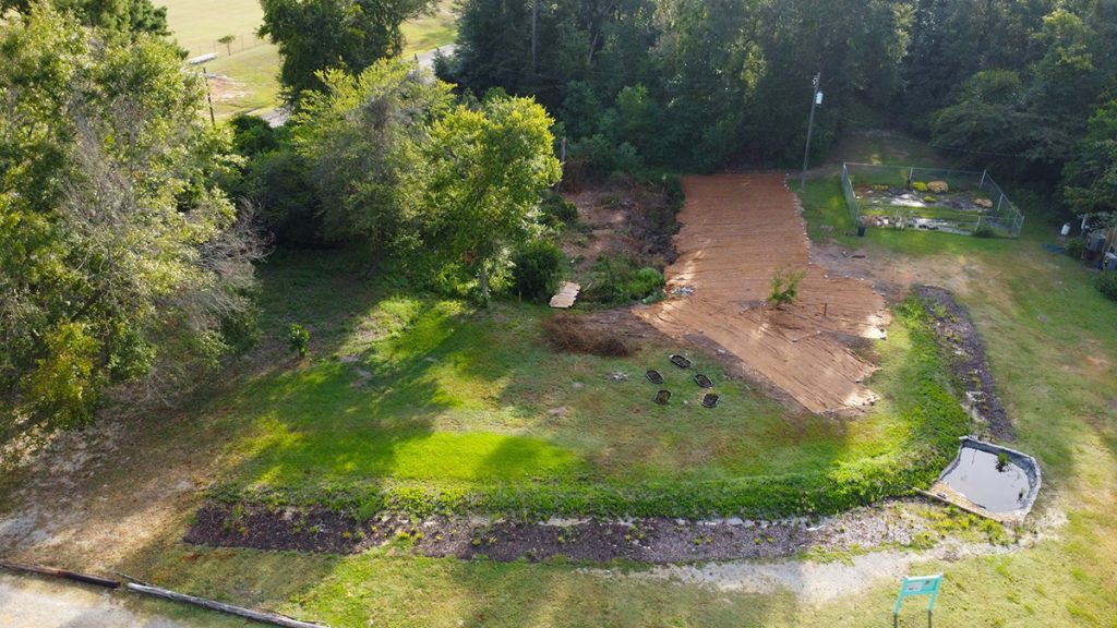 an overview of the entrance to the arboretum 