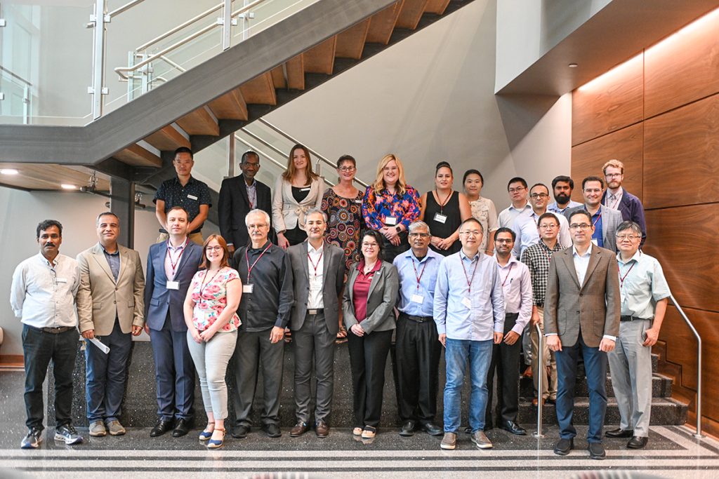 A group photo in the downstairs CMMS lobby.