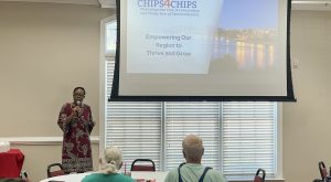 Phenix City Campus Vice Chancellor Dr. Dionne Rosser-Mims talks CHIPS4CHIPS with the East Alabama Chamber of Commerce.