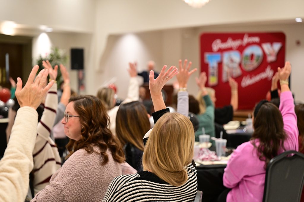 Counselors at Counselors Day raised their hands when asked who had taken classes at TROY.
