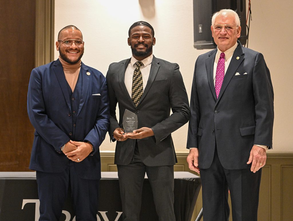 Burnard Thomas, center, with Luke Jones and Chancellor Hawkins