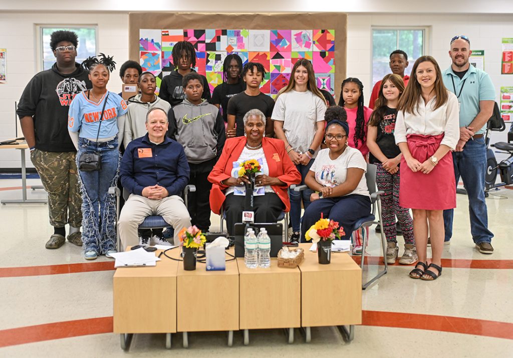 Vernell Nelson and the class she spoke with.