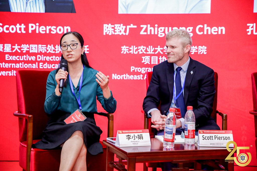 Silvia Li, left, speaks in a seminar titled, "How the 1+2+1 Program Shaped My Growth."