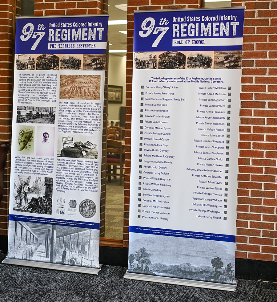 The Roll of Honor features the names of the 97th Regiment soldiers buried at Mobile National Cemetery.