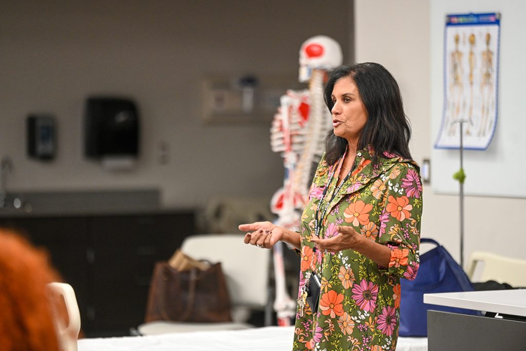 Dr. Johna Cotton speaks to students about the different pathways they can take in the healthcare field.