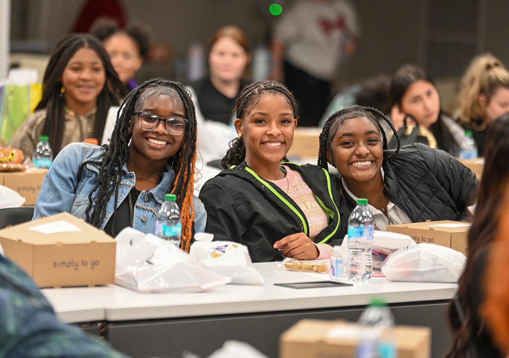 students in the nursing classroom during the lecture portion of Public Health Day.
