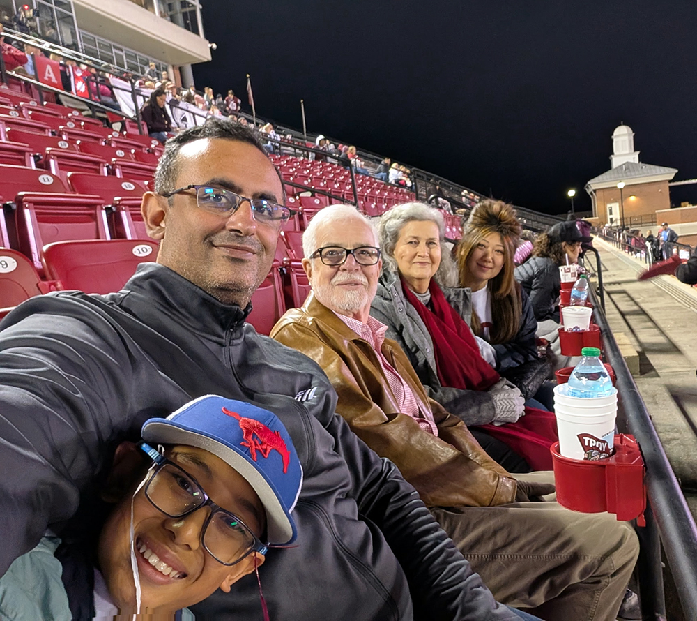 Haris, Hassan, Buddy, Theresa and Shu at this year's Homecoming football game.
