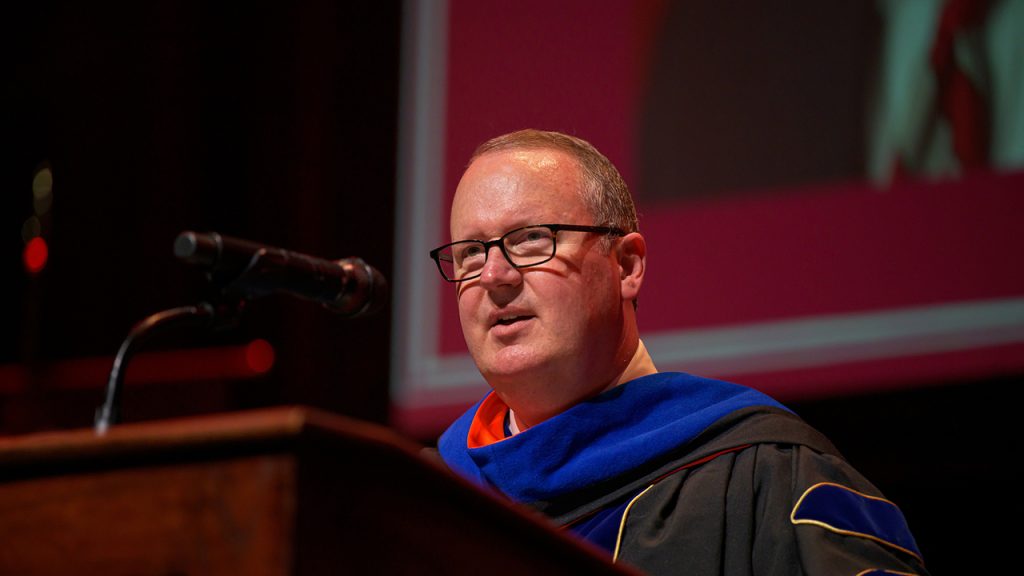 Dr. Kerry Palmer, Senior Vice Chancellor for Academic Affairs and Provost, speaks during the 2026 Honors Convocation.