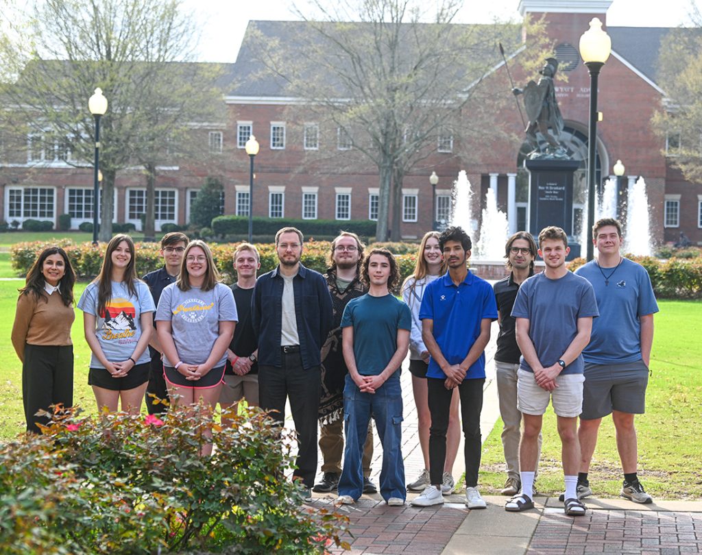 Dr. Jiri Minarcik with students in the University Honors Global Scholars Program in the academic quad