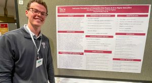 TROY student Eli Hankinson showcases research on AI and interactive learning at regional conference