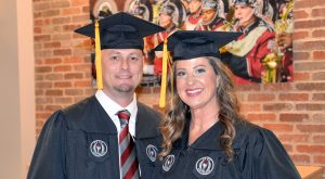 Couple goes from matrimony to master’s degrees in back-to-back days