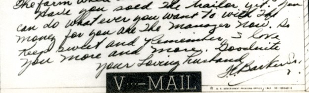 a v-mail letter from the front