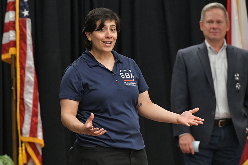 a picture of a woman speaking