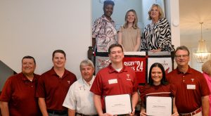 The Montgomery Metro Alumni Chapter awarded scholarships to Samuel Myers and Maggie Weatherford. Not pictured is scholarship recipient Jennifer Serna.