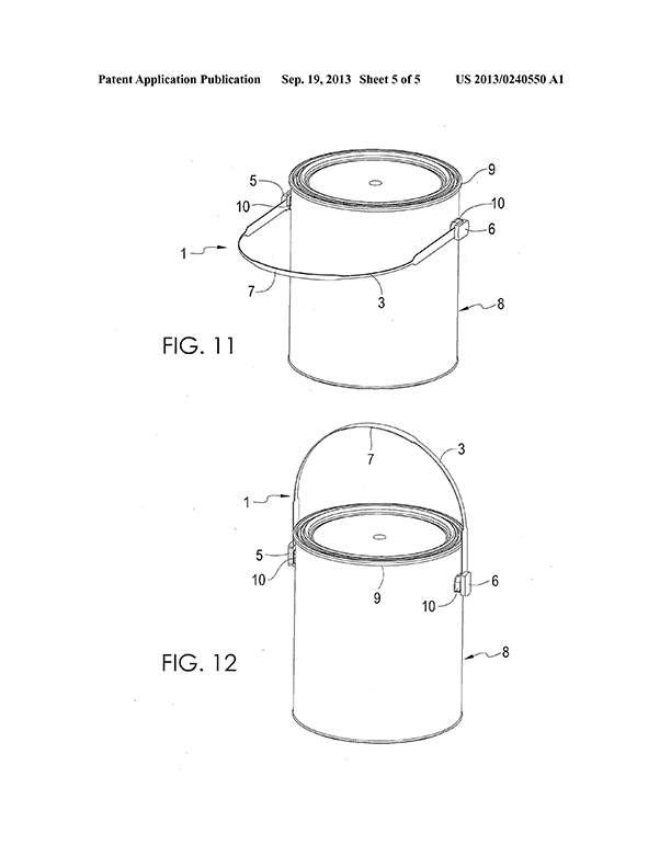 a patent illustration showing the handle of the KW Can