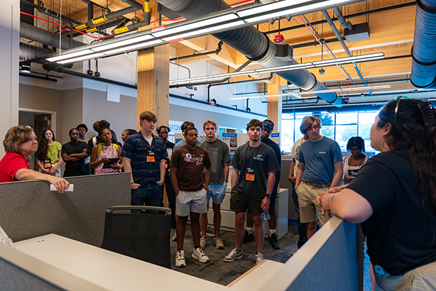 a picture of kids in a workspace