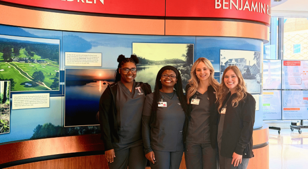 L to R: Katelyn Cushman, Susannah Spivey, Bianca Anderson, Emerald Coachman before they begin their round at Children's Hospital in Birmingham